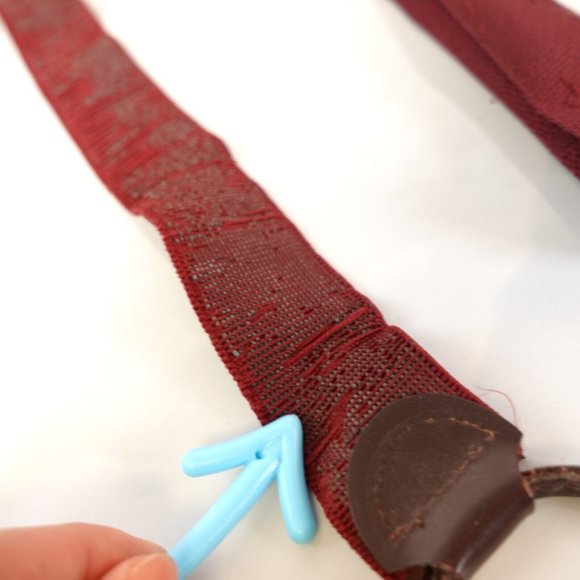 PELICAN‎ Suspenders Mens Red Burgundy Y Back Star Button Adjustment Made in USA - Picture 10 of 11